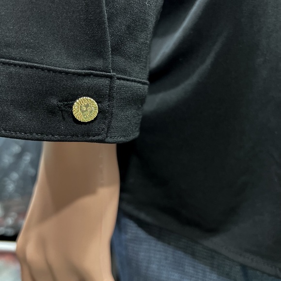 Anne Klein Black Blouse with Gold Logo Buttons Size: XL Great Condition! - Picture 4 of 8